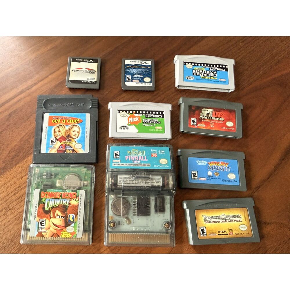 Nintendo Game Lot of 10 Donkey Kong Country GBC Mario Kart DS GBA DS Authentic